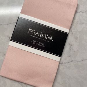 Jos A Bank Pre Folded Pocket Square Pink Cotton Handkerchief Hanky